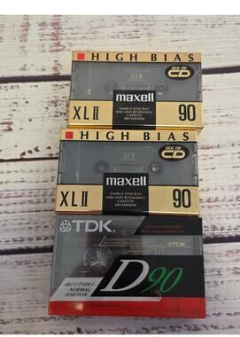 Vintage Cassette Tape Lot Maxwell XLII 90 High Bias + TDK D90 Sealed (3pack)
